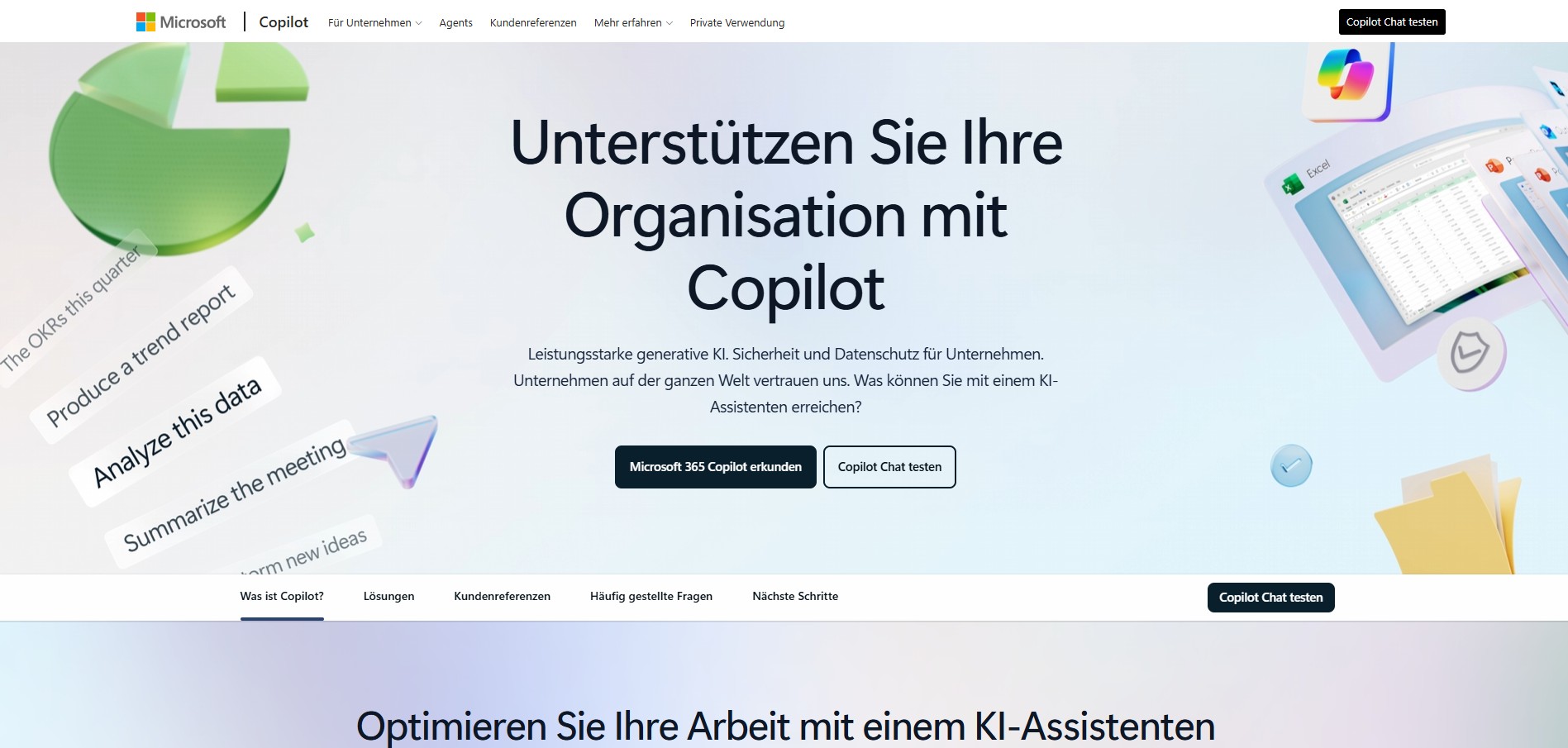 Screenshot der Weboberfläche von Microsoft Copilot