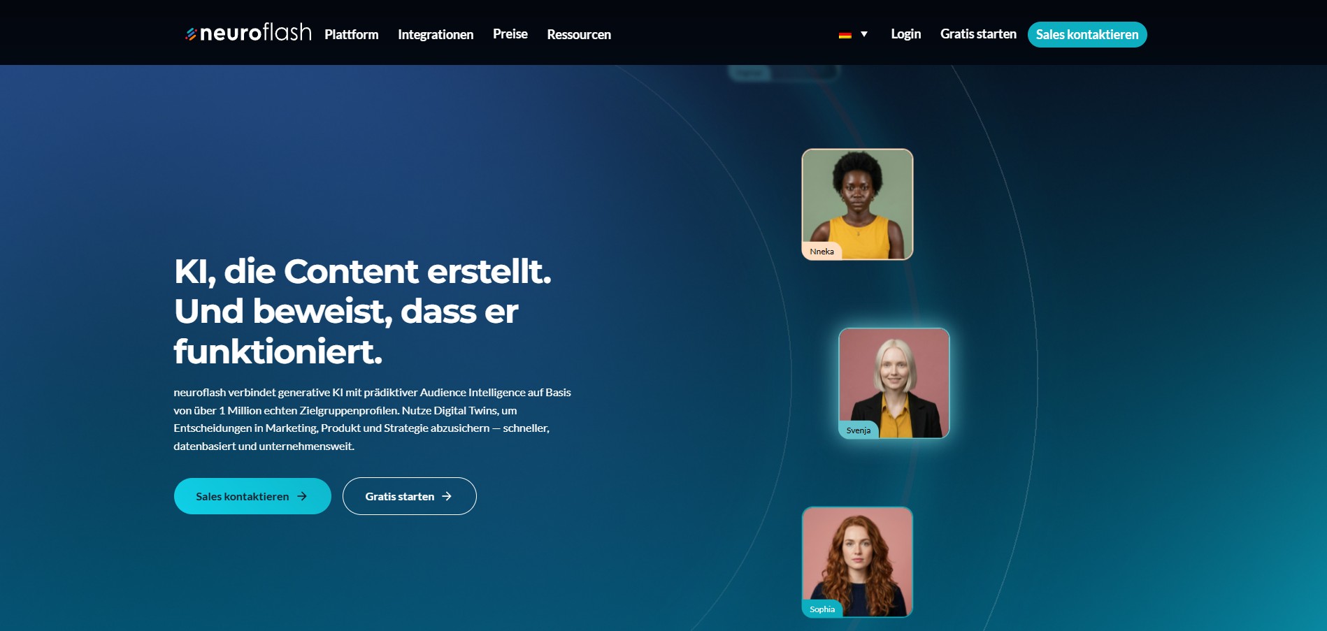 Screenshot der Weboberfläche von Neuroflash